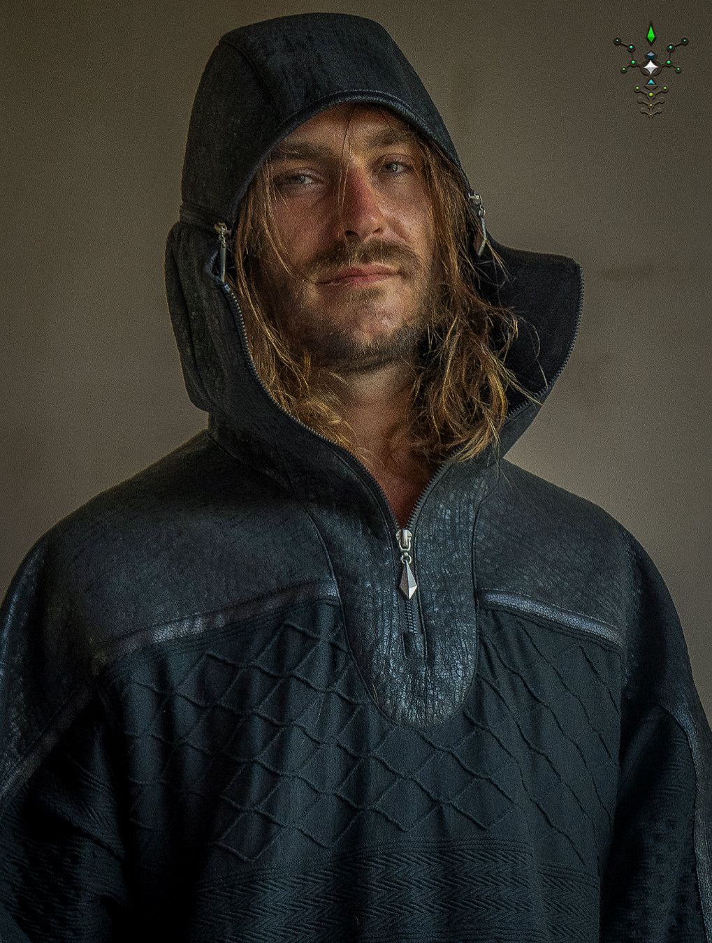 Jacket Men Otom / Woven Cotton and Fake Leather - WOODLAND ELVES
