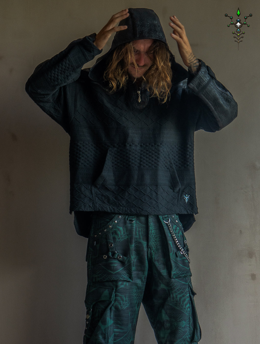 Jacket Otom / Woven Cotton and Fake Leather - WOODLAND ELVES