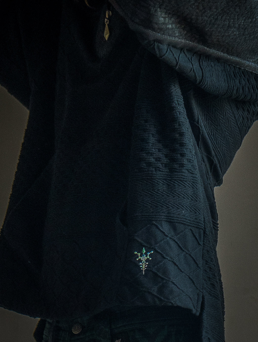 Jacket Men Otom / Woven Cotton and Fake Leather - WOODLAND ELVES