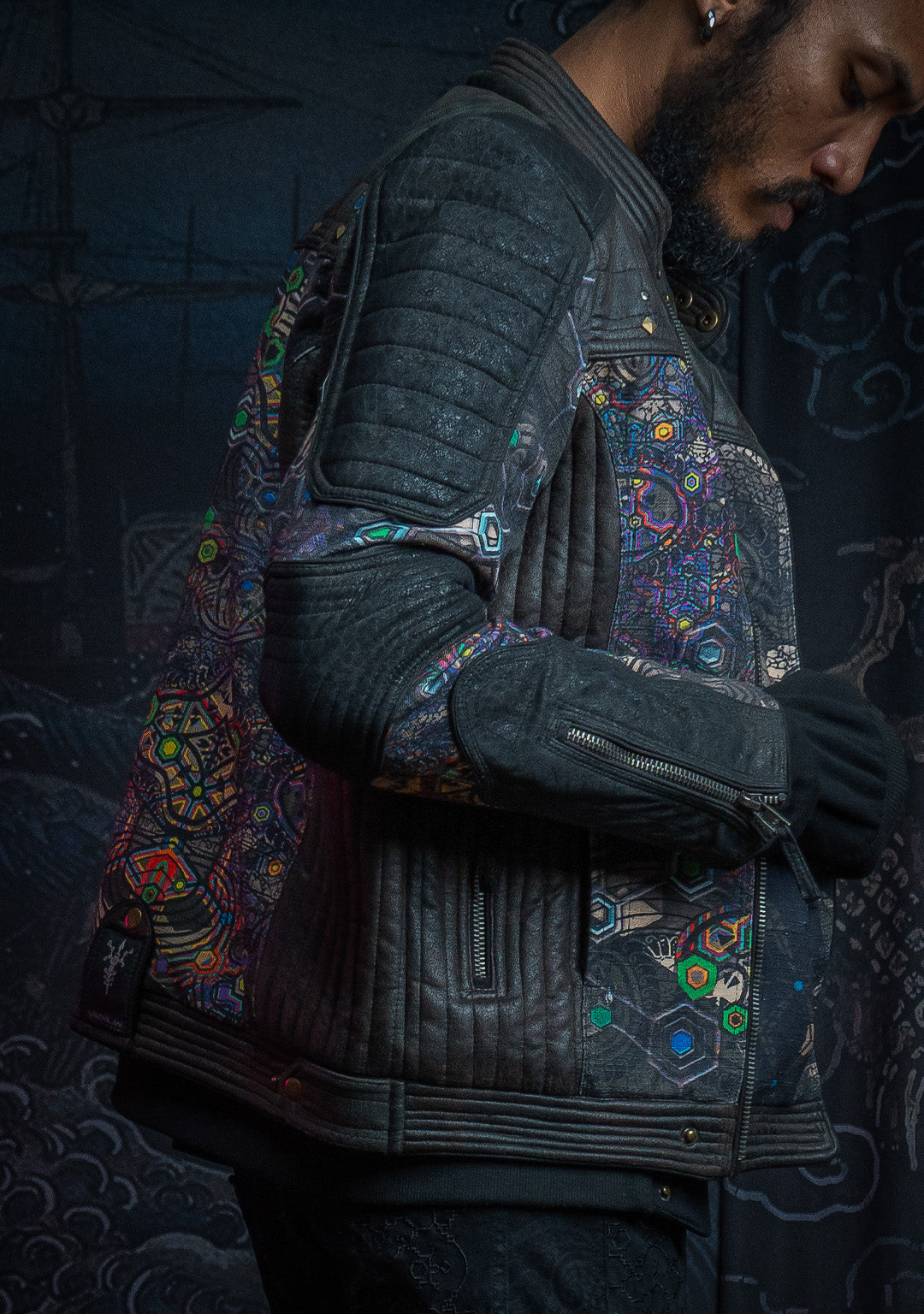 Jacket Men SAMURAI SHAMAN / Fake Leather / Waterproof Linen - PSYGALAK