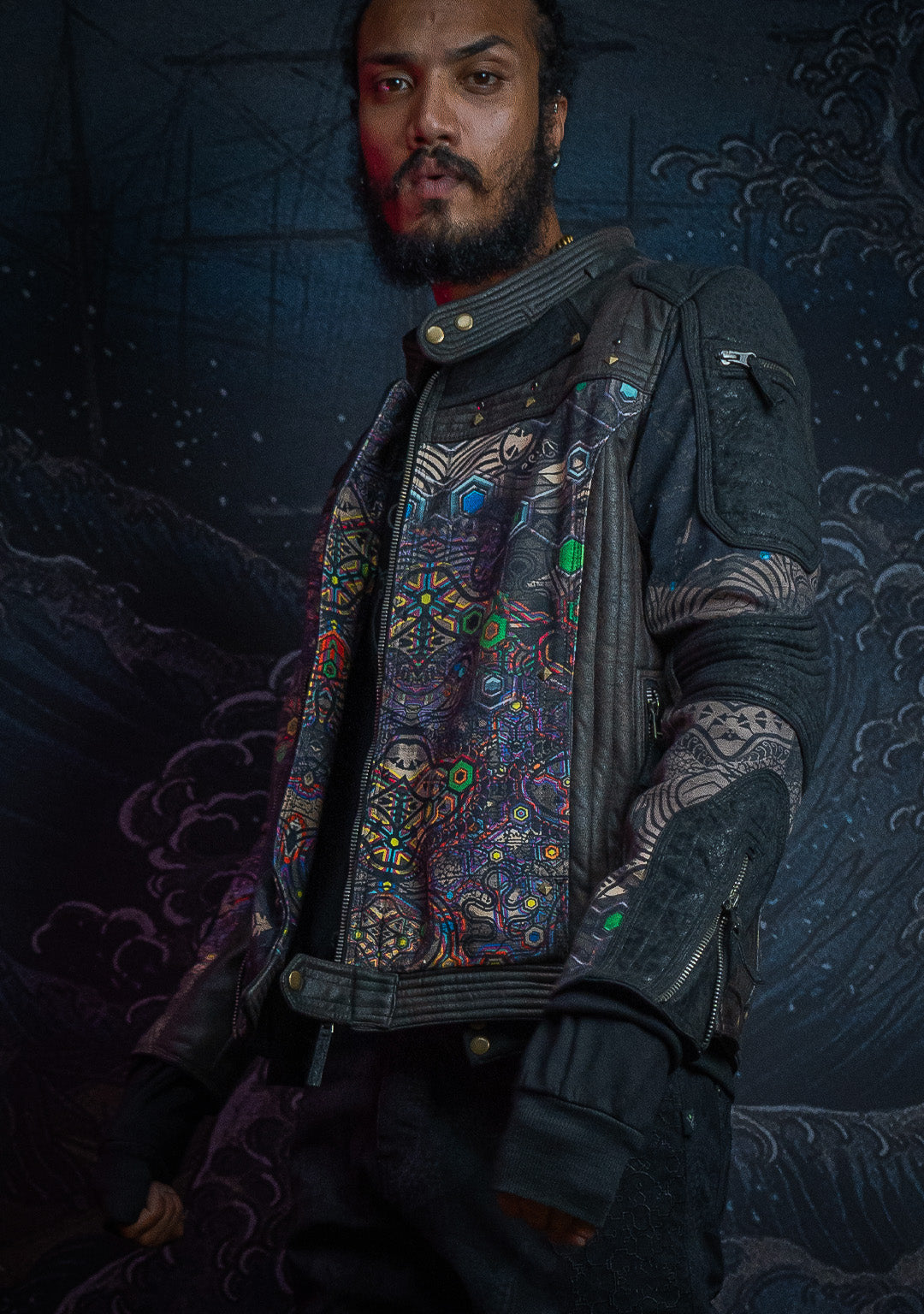 Jacket Men SAMURAI SHAMAN / Fake Leather / Waterproof Linen - PSYGALAK