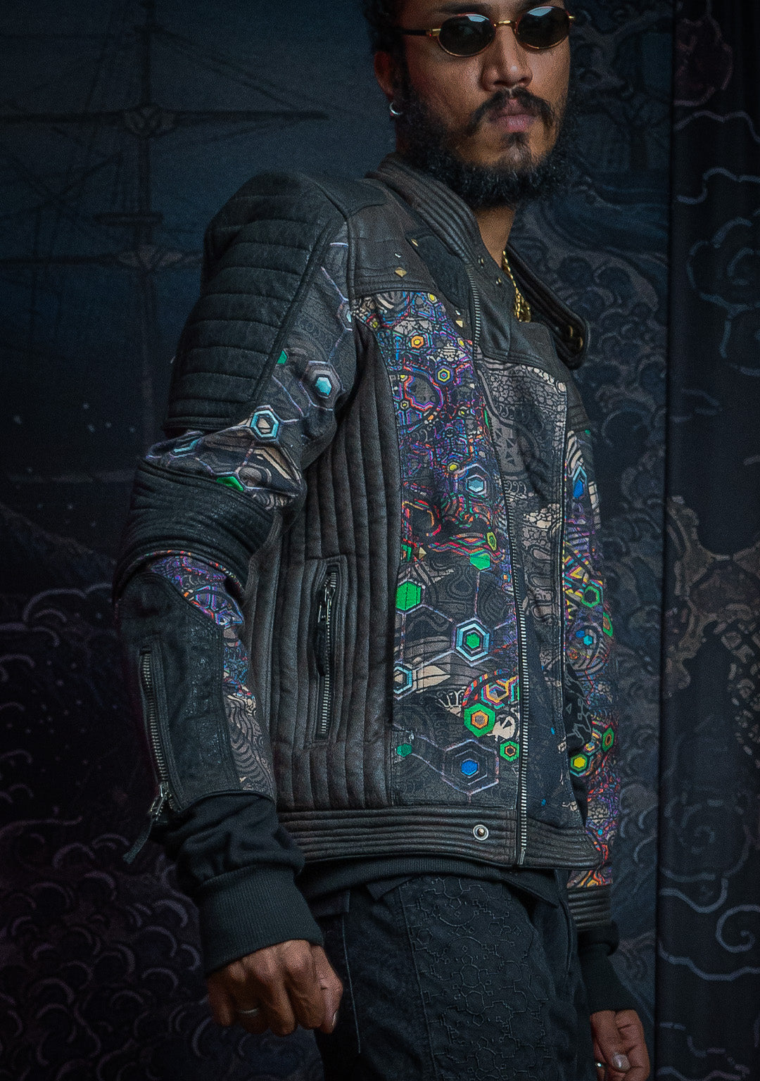 Jacket Men SAMURAI SHAMAN / Fake Leather / Waterproof Linen - PSYGALAK