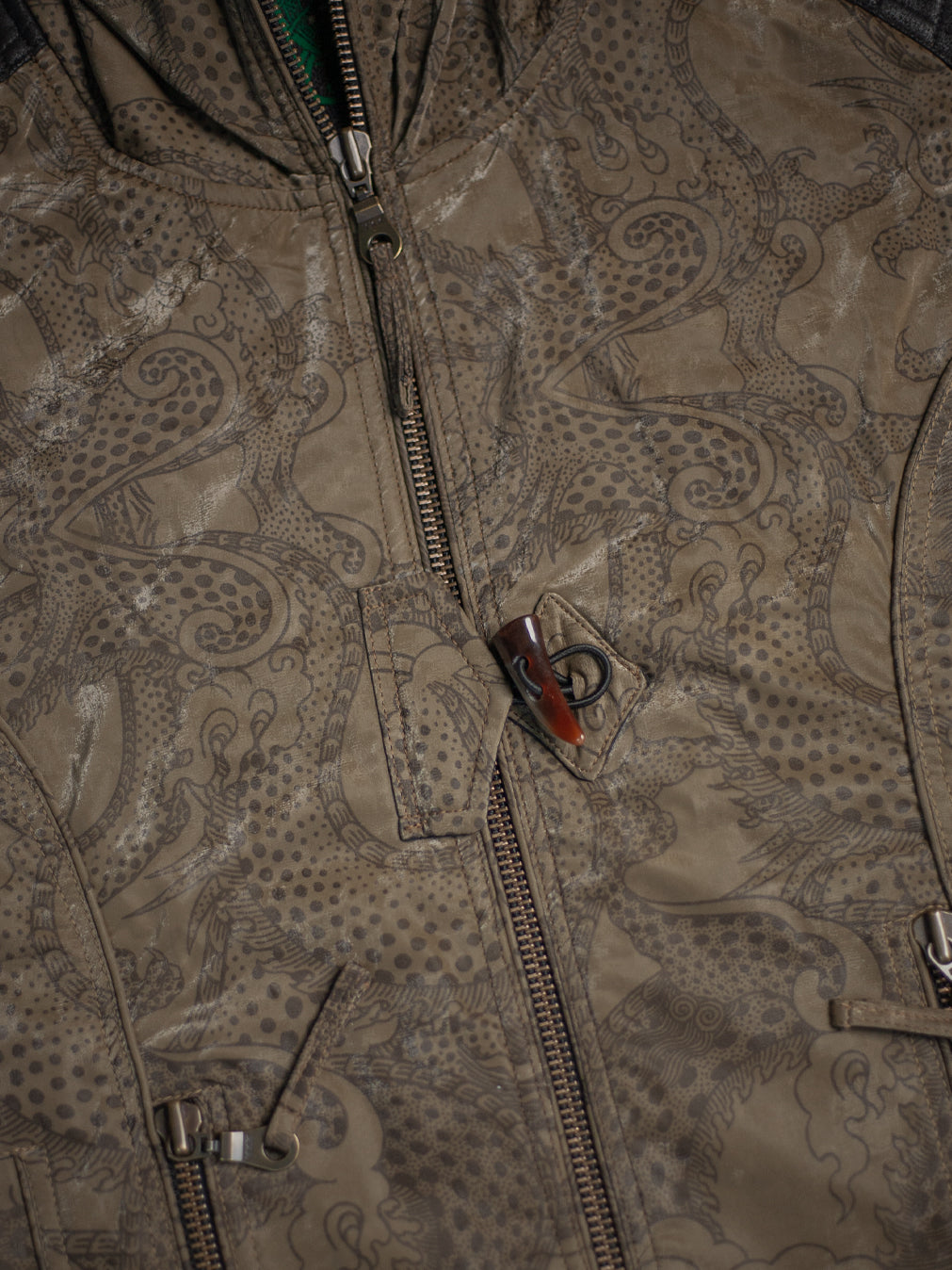 Sleeveless Jacket Men  / Waterproof Poliamide Viscose - DRAGONS Olive Flakes