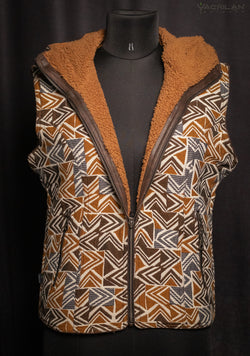 Hooded Sleeveless Jacket Woman / French Jaquard - ZAMBIA