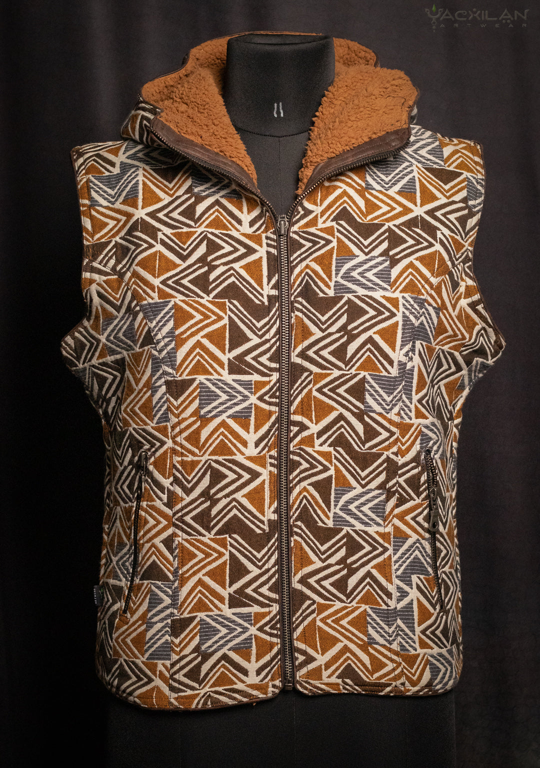 Hooded Sleeveless Jacket Woman / French Jaquard - ZAMBIA