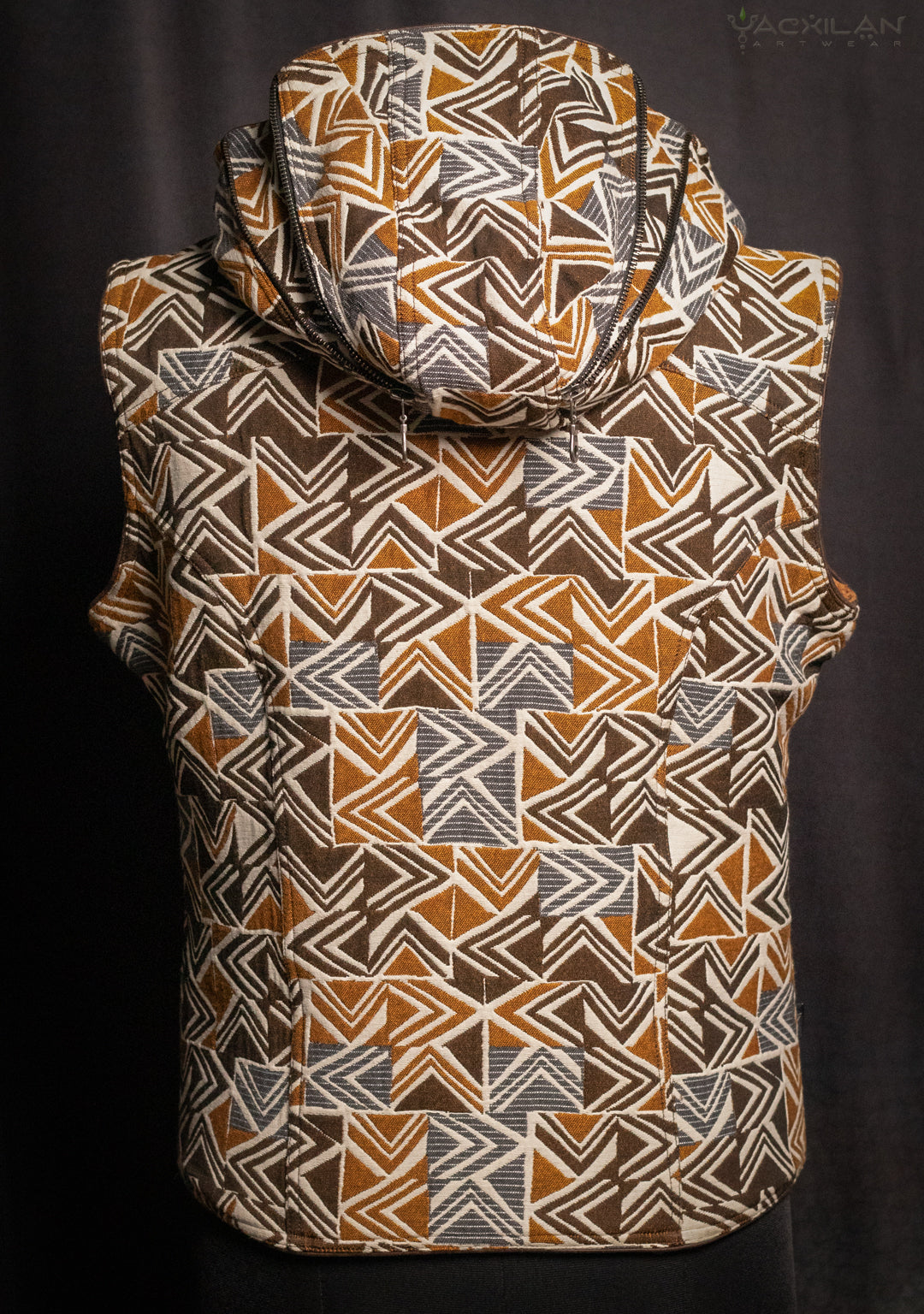 Hooded Sleeveless Jacket Woman / French Jaquard - ZAMBIA