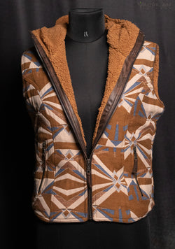 Hooded Sleeveless Jacket Woman / French Jaquard - NAMIBIA