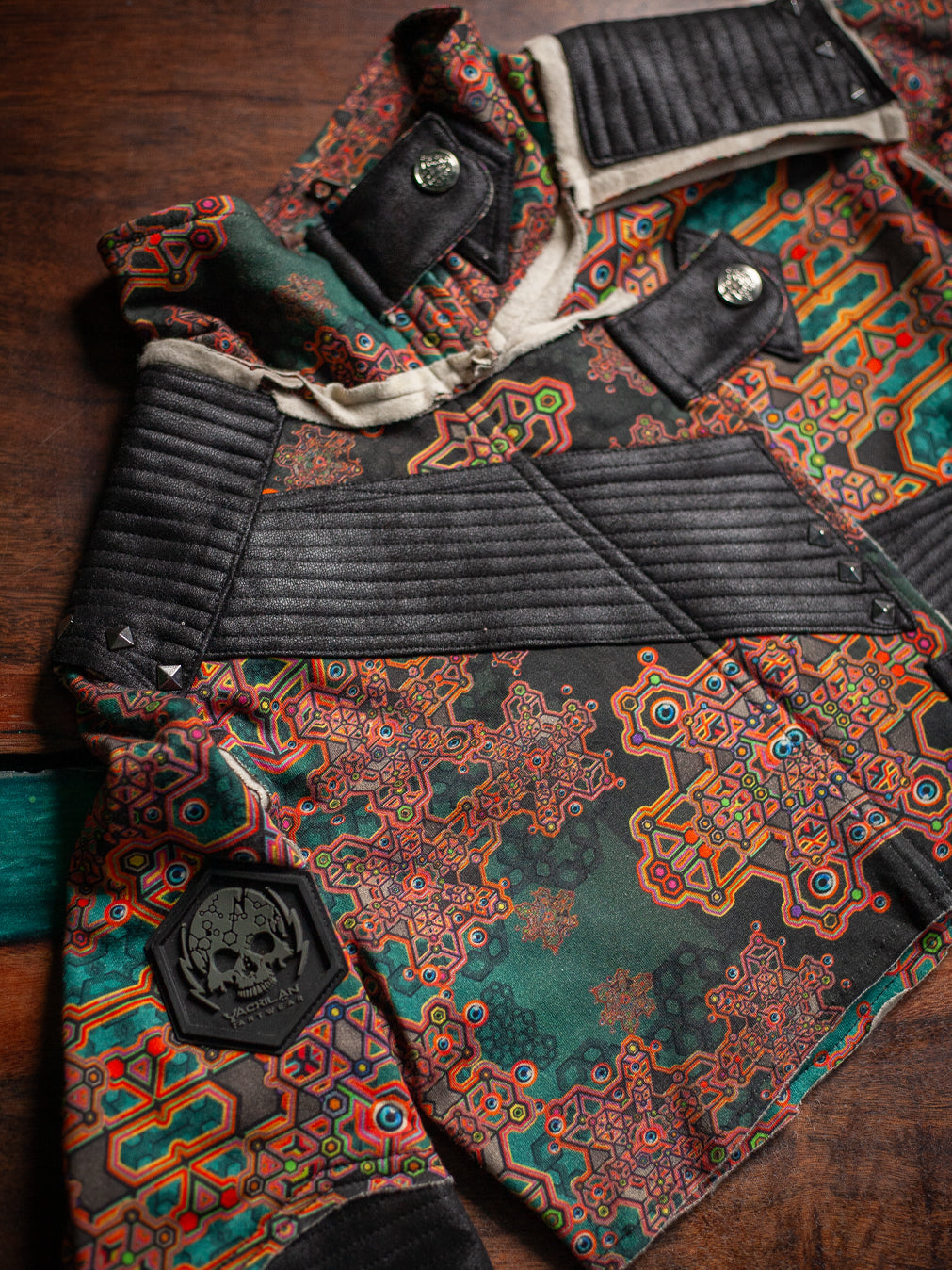 Crop Jacket Woman Neotokyo Punk / Cotton Looper Fake Leather - ATLANTHEON