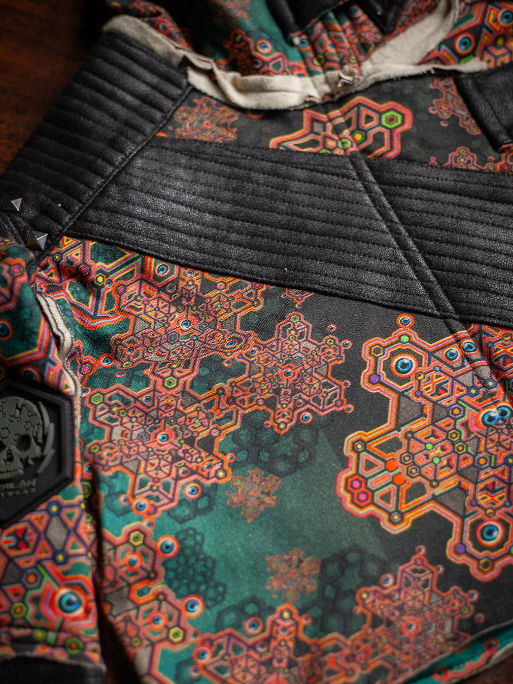 Crop Jacket Woman Neotokyo Punk / Cotton Looper Fake Leather - ATLANTHEON