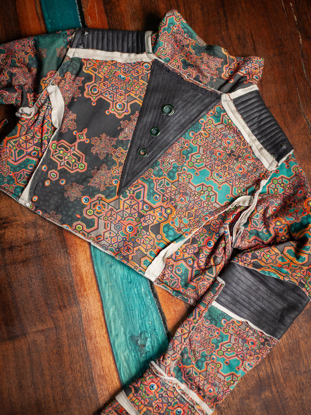 Crop Jacket Woman Neotokyo Punk / Cotton Looper Fake Leather - ATLANTHEON