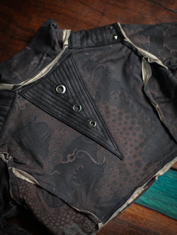 Crop Jacket Woman Neotokyo Punk  / Cotton Looper Fake Leather - DRAGONSKIN