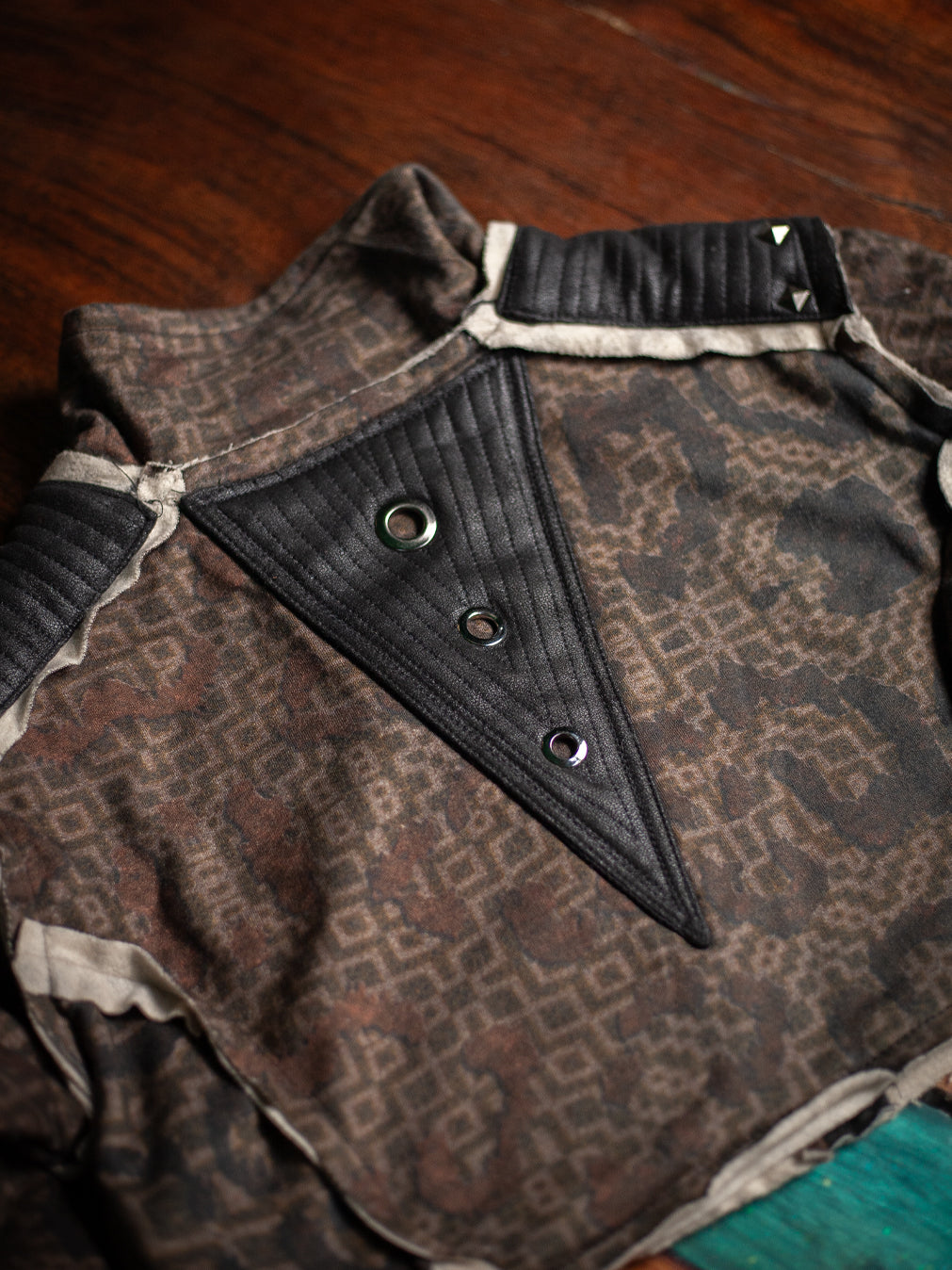 Crop Jacket Woman Neotokyo Punk / Cotton Looper Fake Leather - LEOPARDUS LAGARTIKA