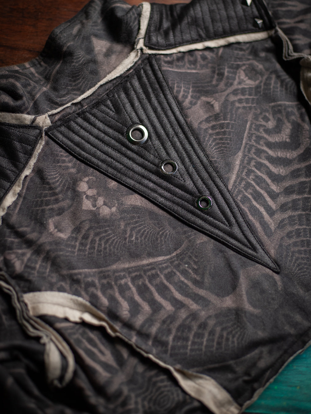 Crop Jacket Woman Neotokyo Punk  / Cotton Looper Fake Leather - SANDOKAN