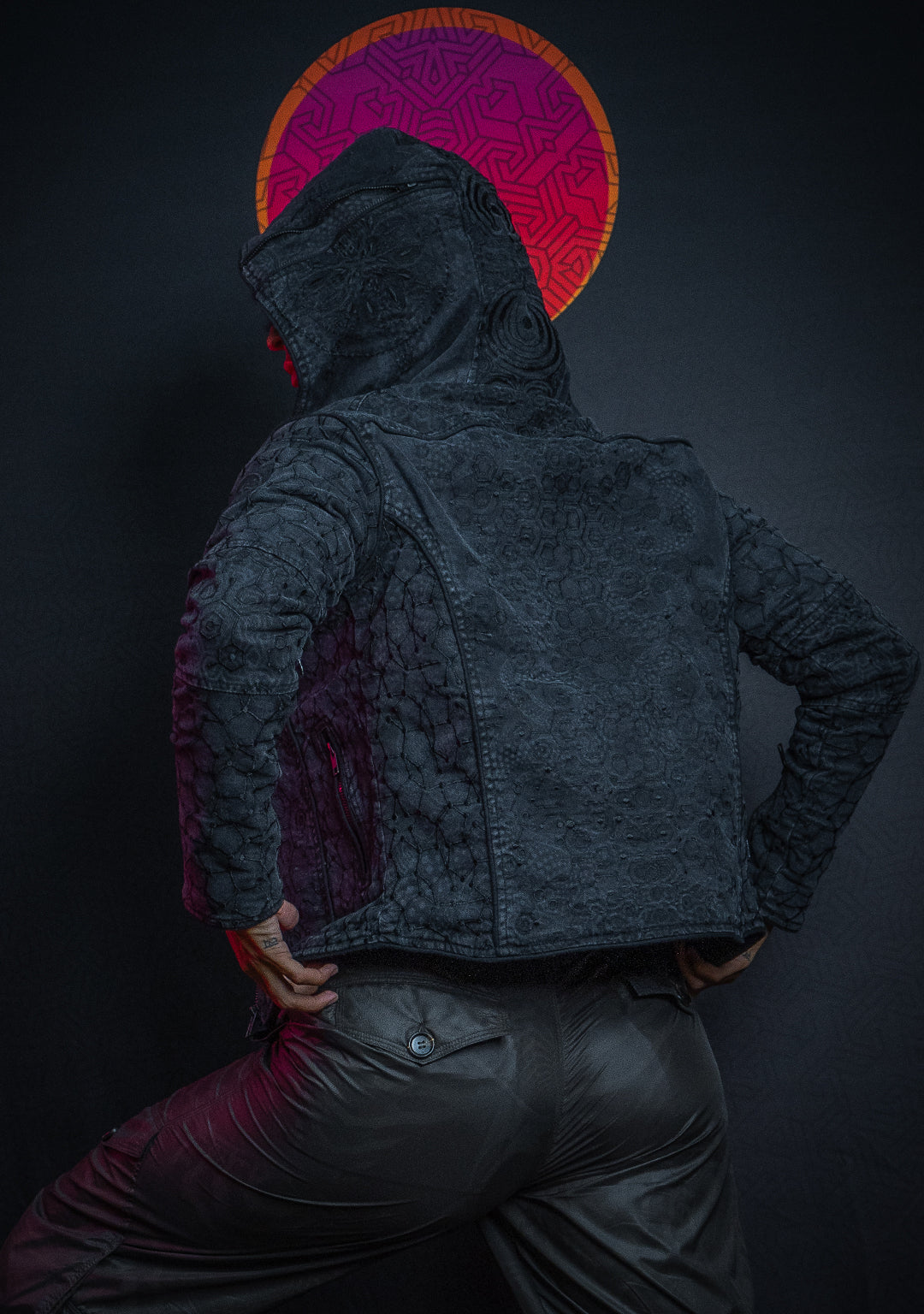 Hooded Jacket Woman / Denim Laser Print Digital Embroidery - DRAGONS KAMBOZII PENTA