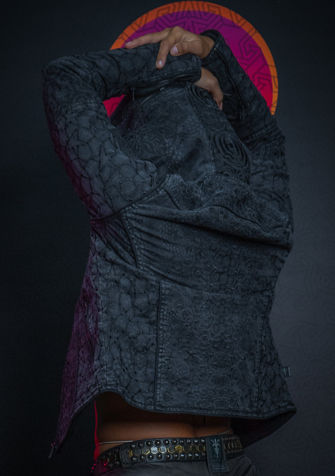 Hooded Jacket Woman / Denim Laser Print Digital Embroidery - DRAGONS KAMBOZII PENTA