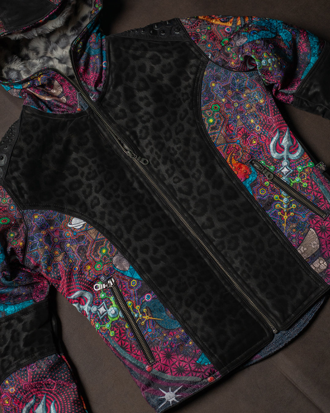 Jacket Woman / Satin and Fake Leather - NATARAJA