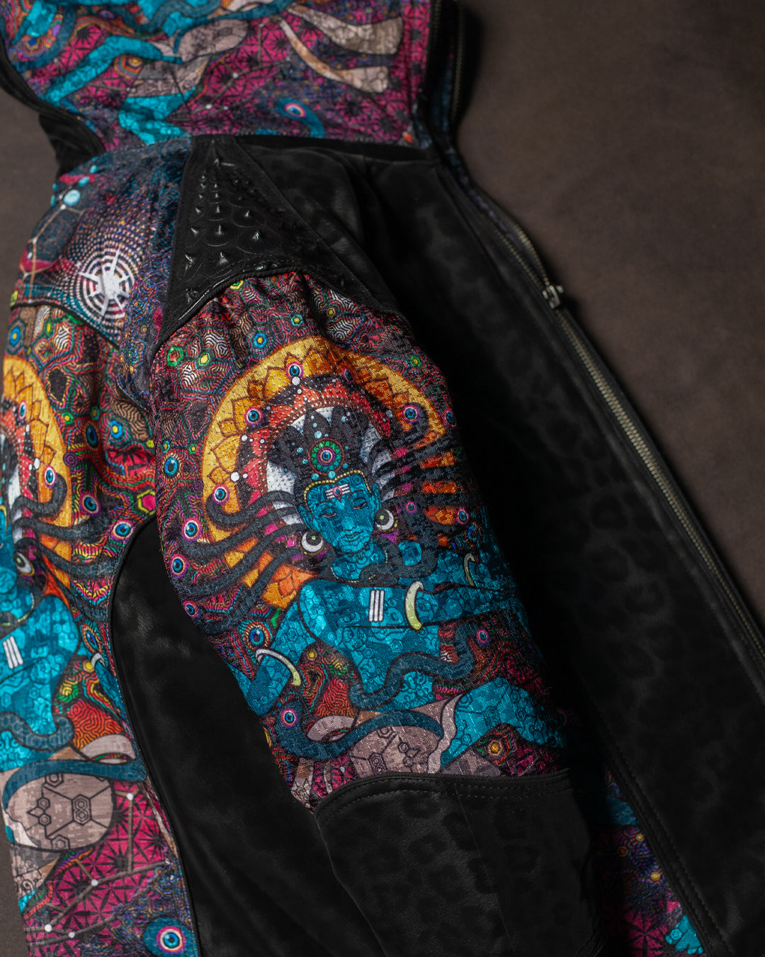 Jacket Woman / Satin and Fake Leather - NATARAJA