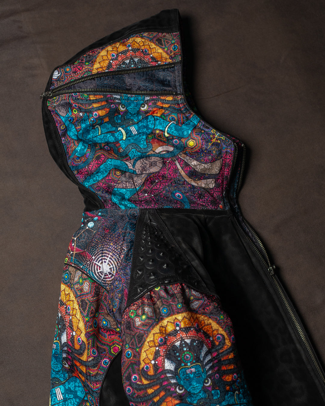 Jacket Woman / Satin and Fake Leather - NATARAJA