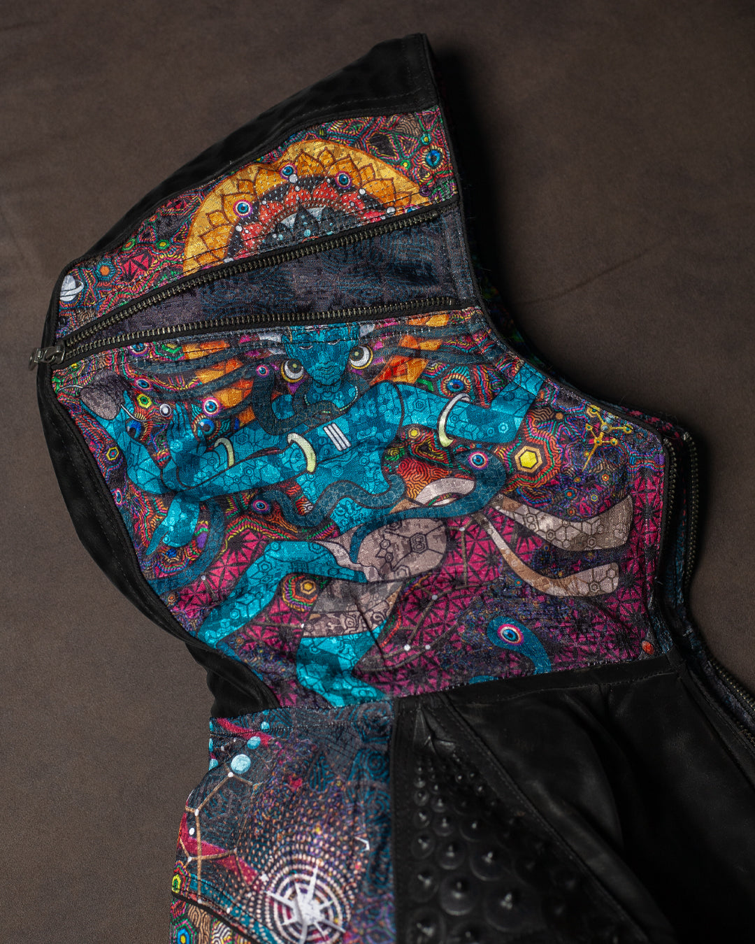 Jacket Woman / Satin and Fake Leather - NATARAJA