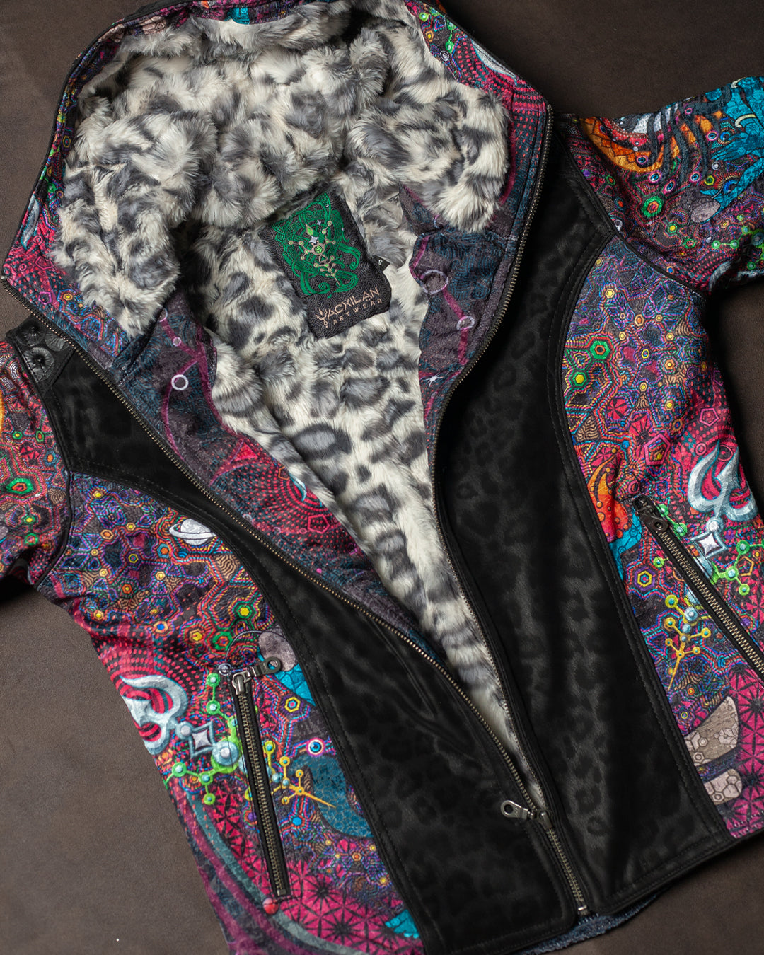 Jacket Woman / Satin and Fake Leather - NATARAJA