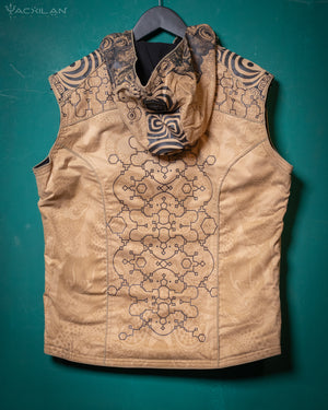 Jacket Sleeveless Woman / Cotton Printed hoodie Sand - IKARO
