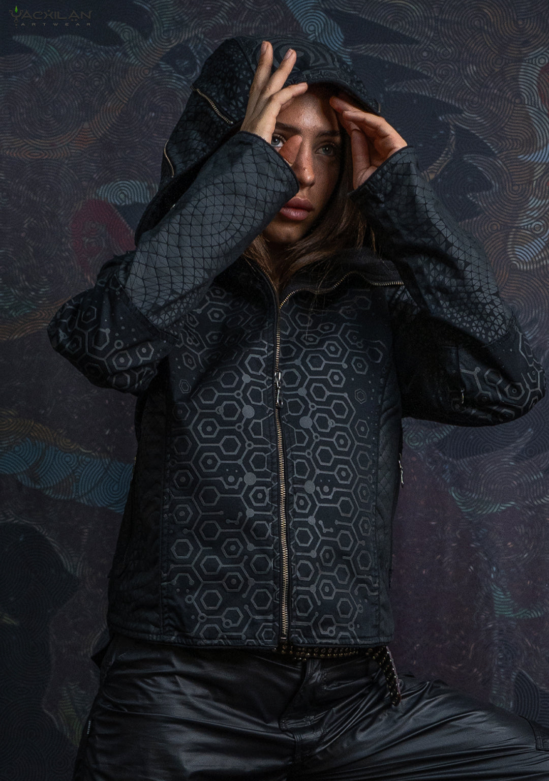 Hooded Jacket Woman / DENIM - KAMBOZII DESINTEGRATION Twill Rubber Print