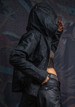 Hooded Jacket Woman / DENIM - KAMBOZII DESINTEGRATION Twill Rubber Print