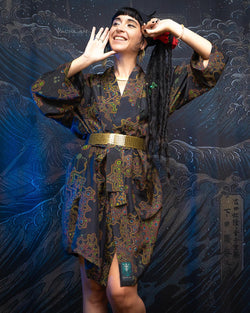 Kimono Woman Japanese Classic / Handwoven SILK - AFRODISIAKO - Yacxilan Artwear