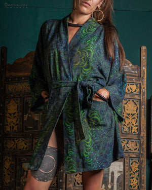 Japanese Kimono / Chinese Raw Silk - Blu ENTMOOT