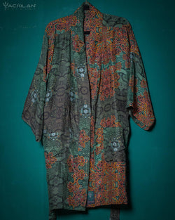 Japanese Kimono / Handwoven Dyed Silk - ATLANTIS - Yacxilan Artwear