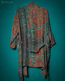 Japanese Kimono / Handwoven Dyed Silk - ATLANTIS - Yacxilan Artwear