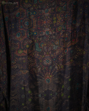 Japanese Kimono / Handwoven Dyed Silk - Dark PSYCHEDELIKA GALACTIKA