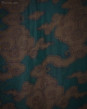 Japanese Kimono / Handwoven Dyed Silk  -Dark SMOKICLOUDS