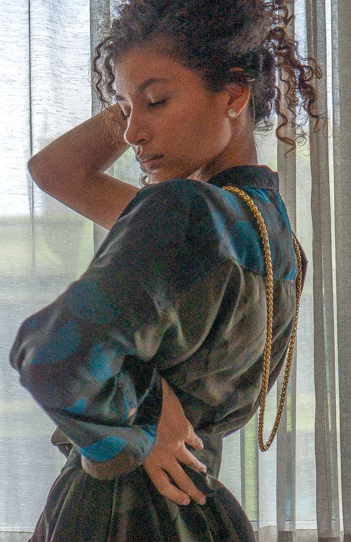 Classic Kimono / Chinese Silk - CACAO TEAL