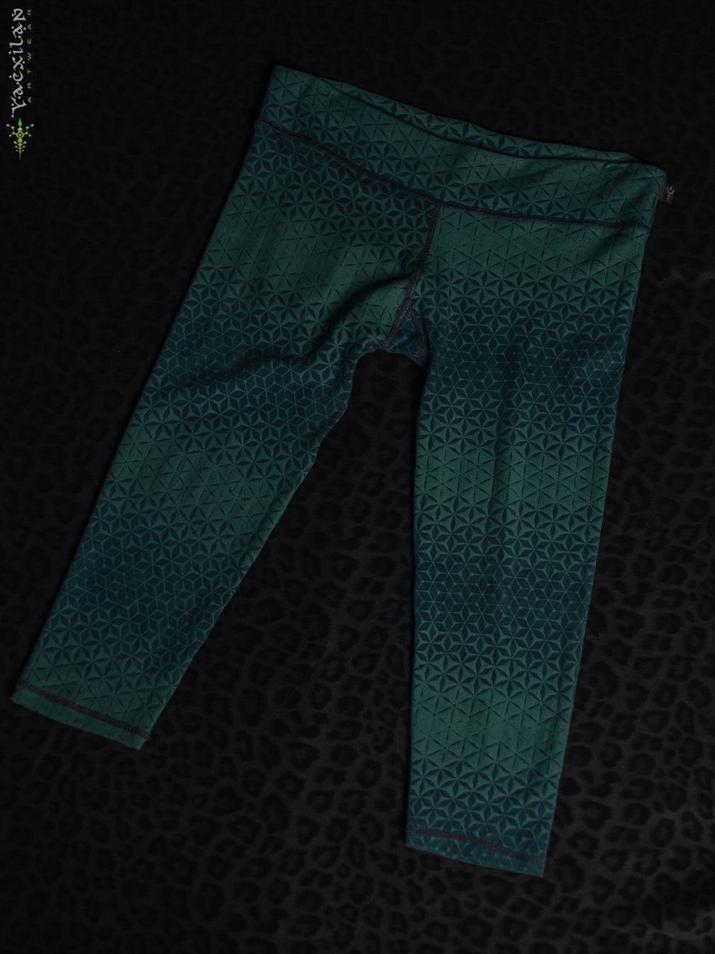 Leggings Yogawear Long / Organic Bamboo Jersey Veg Dye Veg Print - Greendigo SANDSOTIME