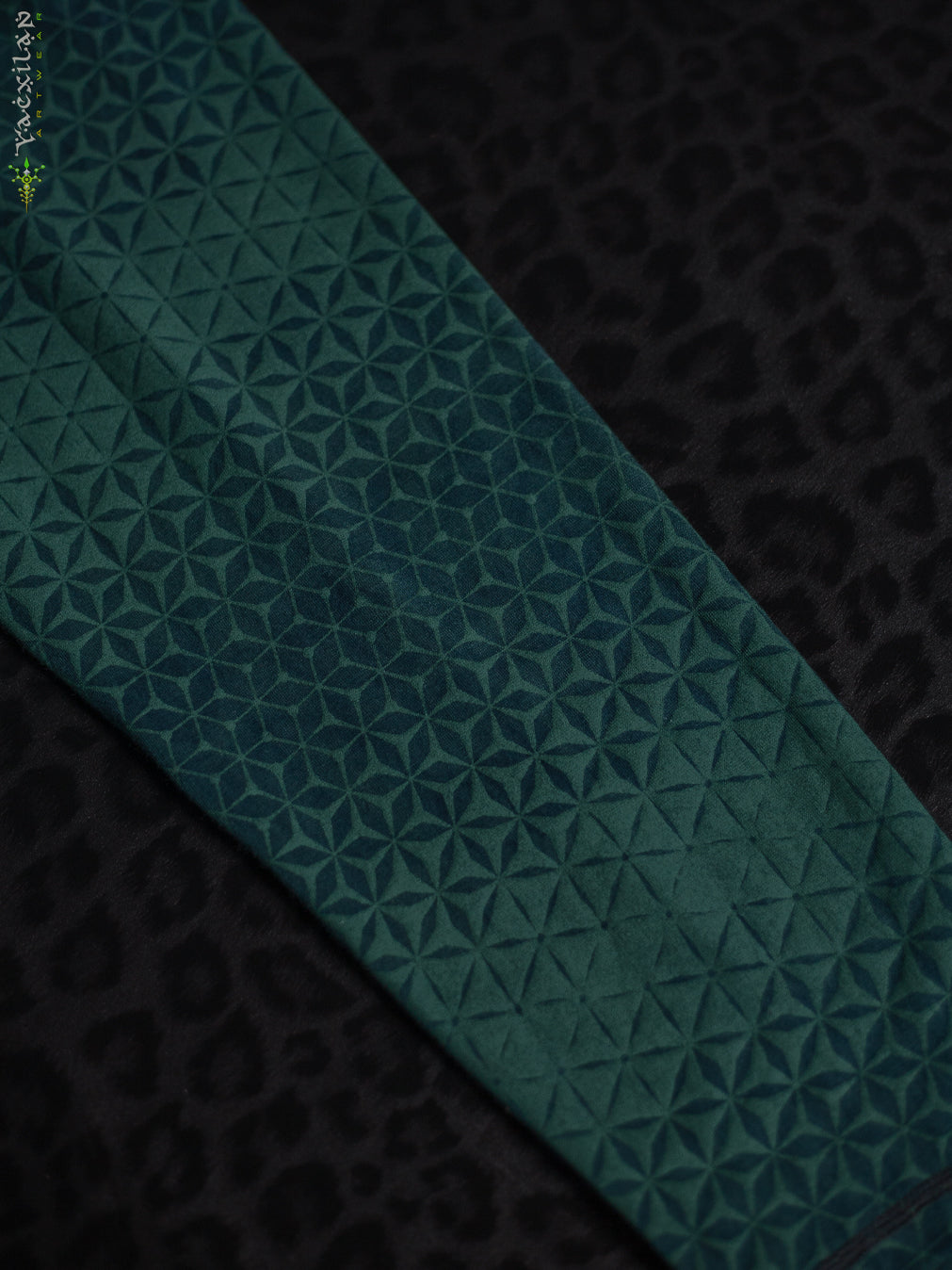 Leggings Yogawear Long / Organic Bamboo Jersey Veg Dye Veg Print - Greendigo SANDSOTIME