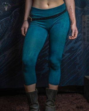 Leggings Woman Short / Bamboo Jersey Veg Dye Veg Print - Greendigo SANDSOTIME