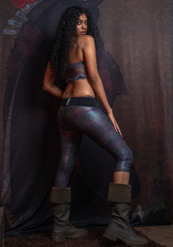 Leggings Capri / Holographic Rainbow Dots Flatrib - PSYGALAK