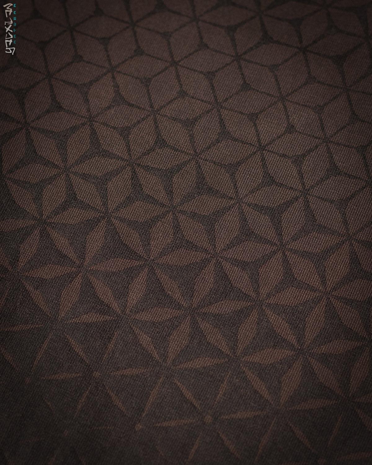 Long Leggings Woman / Bamboo Jersey Veg Dye Veg Print - Brown SANDSOTIME - Yacxilan Artwear