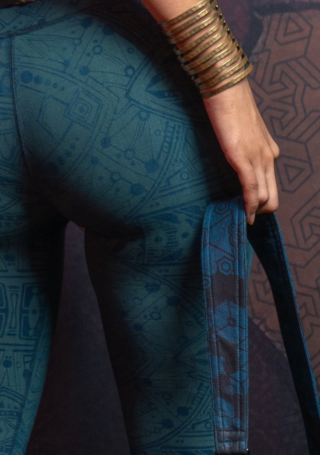 Leggings Yogawear Long / Organic Bamboo Jersey Veg Dye Veg Print - Greendigo POPPYFIELDS