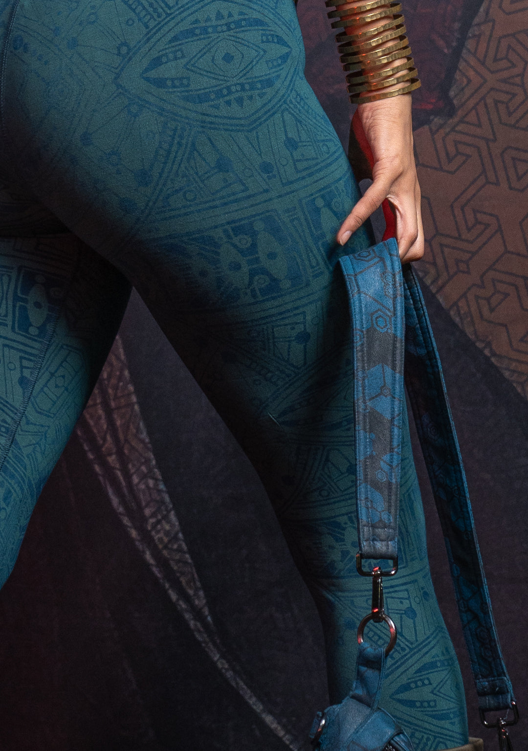 Leggings Yogawear Long / Organic Bamboo Jersey Veg Dye Veg Print - Greendigo POPPYFIELDS