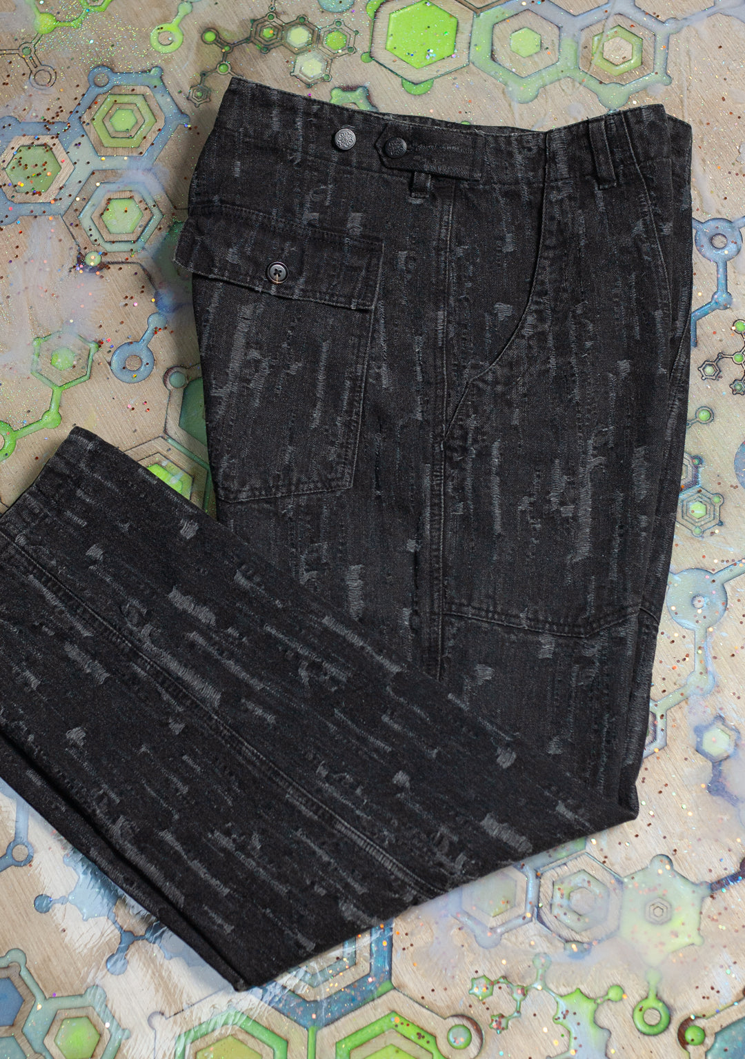 Pants Men / Loose Fit Denim / Stonewashed - BLAKPUNK Distressed