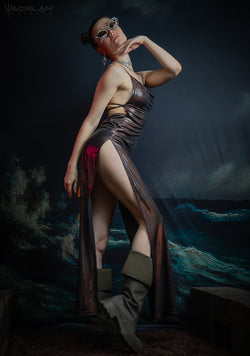 Long Bomb Dress / Holographic Licra Copper - ATLANTHEON