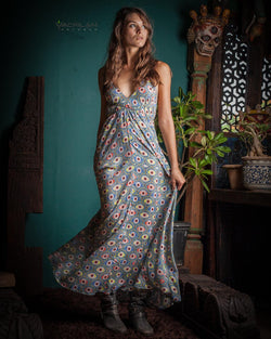 Long Dress Triangle / Bamboo - ALL EYES ON YOU - Yacxilan Artwear