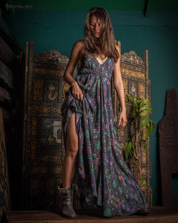 Long Dress Triangle / Bamboo - BATIKOO - Yacxilan Artwear