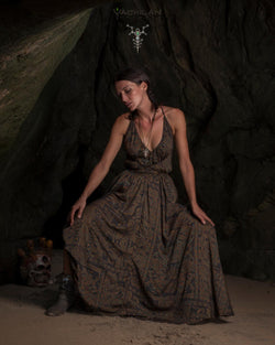 Long Dress Triangle / Bamboo - ELDERS - Yacxilan Artwear