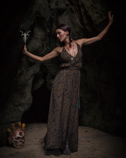 Long Dress Triangle / Bamboo - ELDERS - Yacxilan Artwear