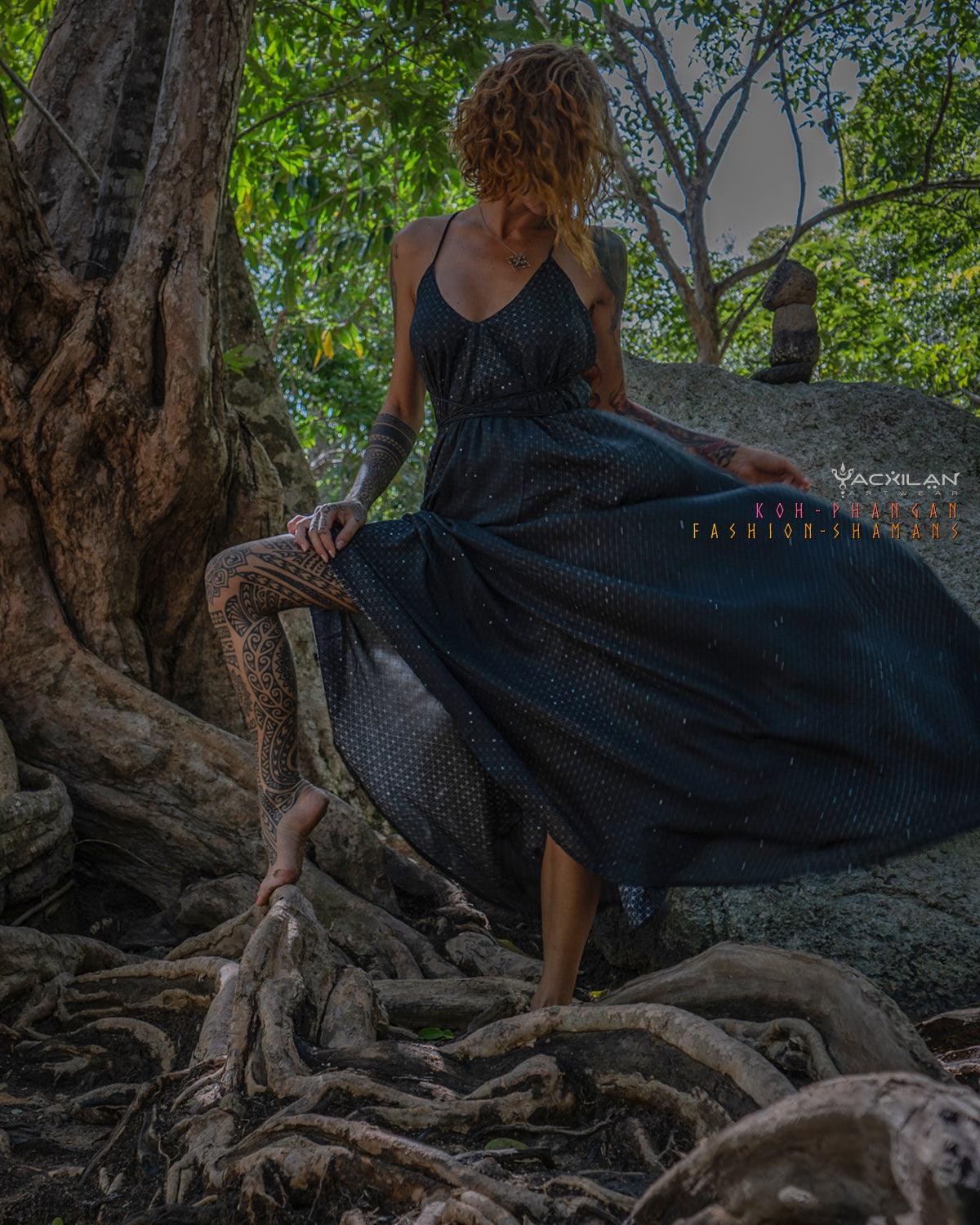 Long Dress Triangle / Bamboo - PING GALAXY - Yacxilan Artwear