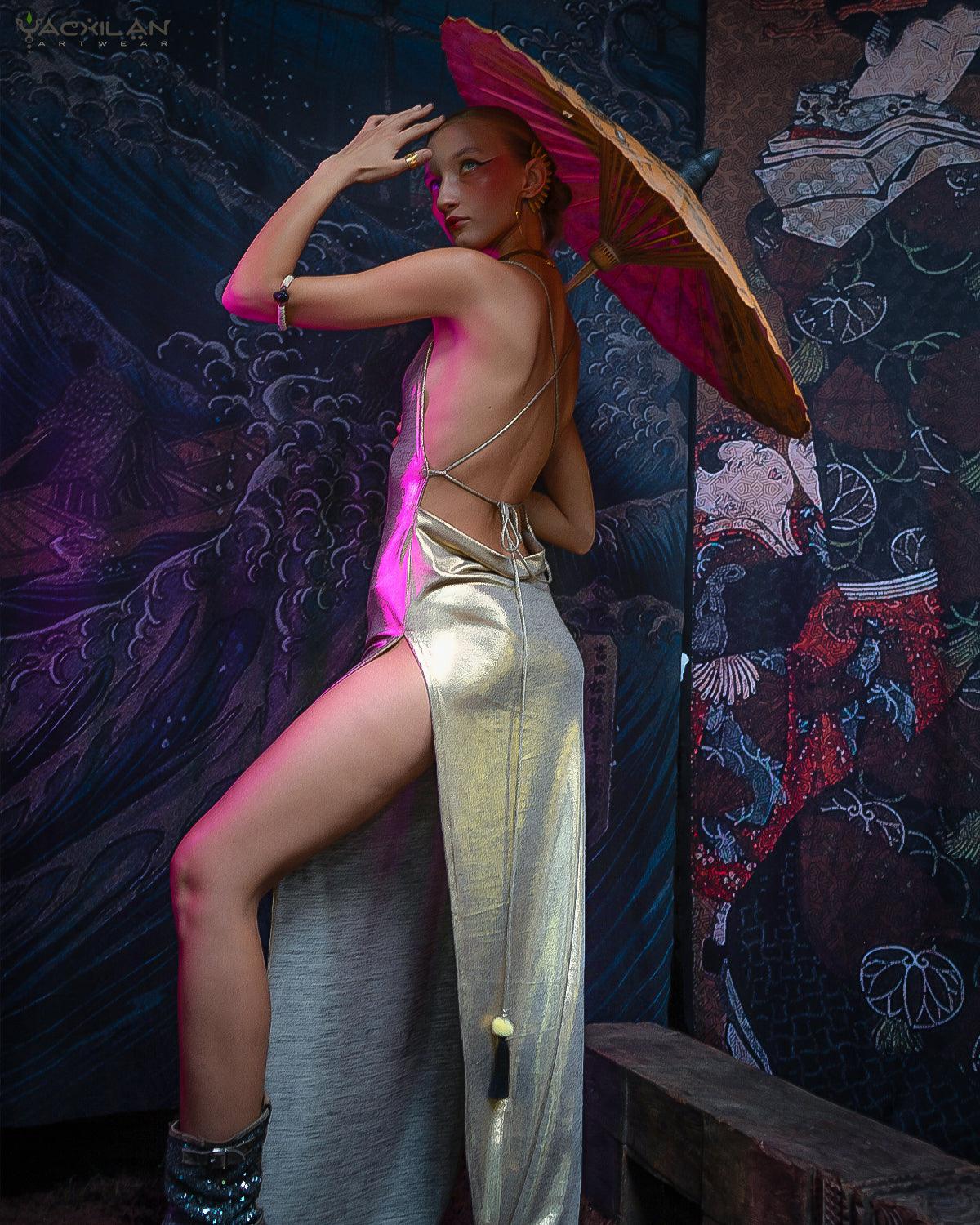 Long Bomb Dress / Gold - LUST - Yacxilan Artwear