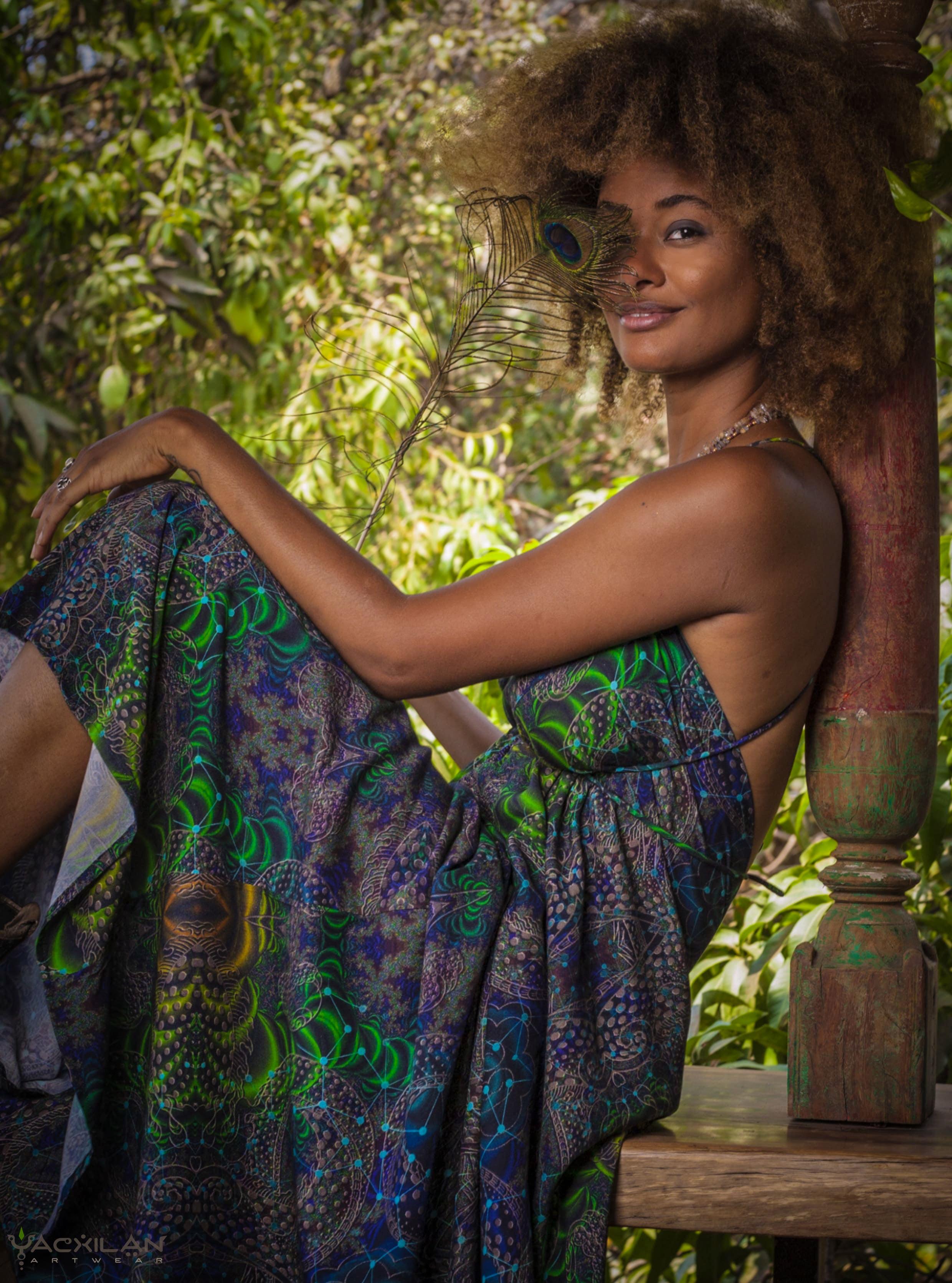 Long Dress Triangle / Bamboo ENTMOOT - Yacxilan Artwear